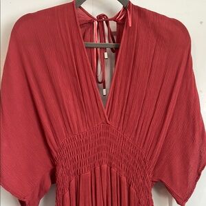 Love Stitch Coral Maxi Dress